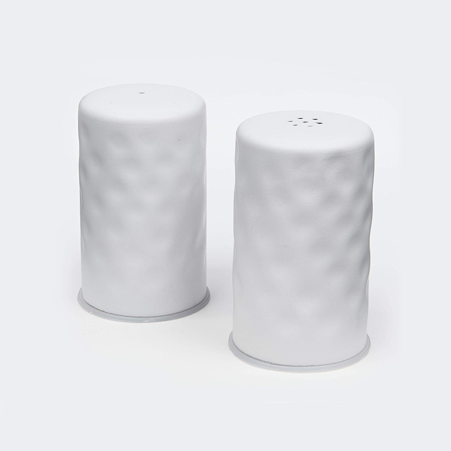 White Hammered Shaker Set